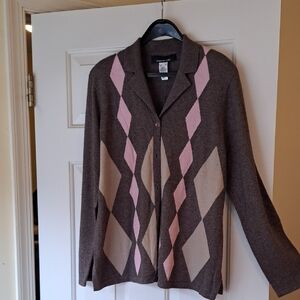 Jones New York Vintage Argyle Cardigan